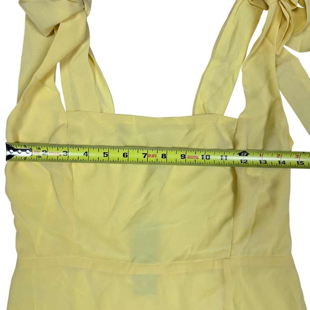 NWT Lulus Summer Invite Yellow Tie-Strap Tiered Midi Dress Size L - Picture 13 of 13